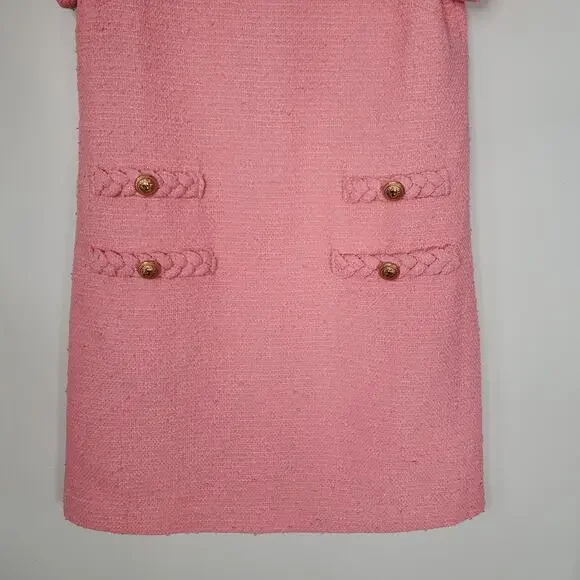 Tuckernuck Jackie Mini Shift Dress Light Pink Bubblegum Tweed Lined Size Small - Picture 4 of 10